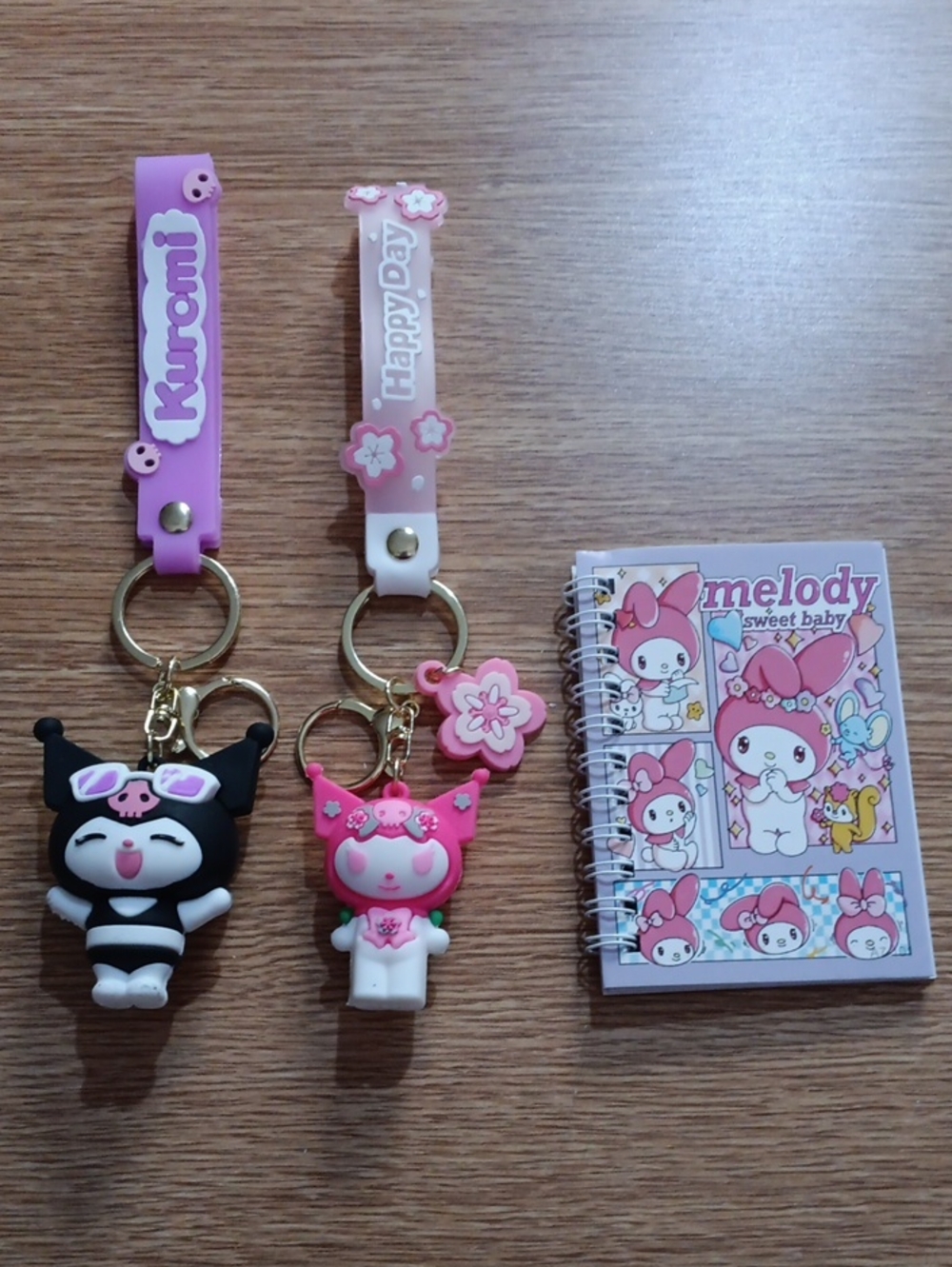 Kuromi Keychain And Mini Noteboon Bundle